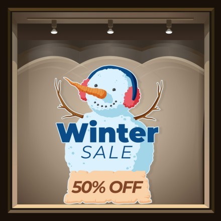 50% Off Snowman Αυτοκόλλητο Βιτρίνας